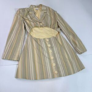 NWT Danielle Bernstein By WeWoreWhat Blazer Dress Womens Large Yellow Cut Out
